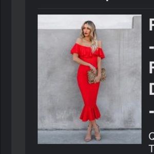 Red Ruffle Havana Midi dress from Vici - Small